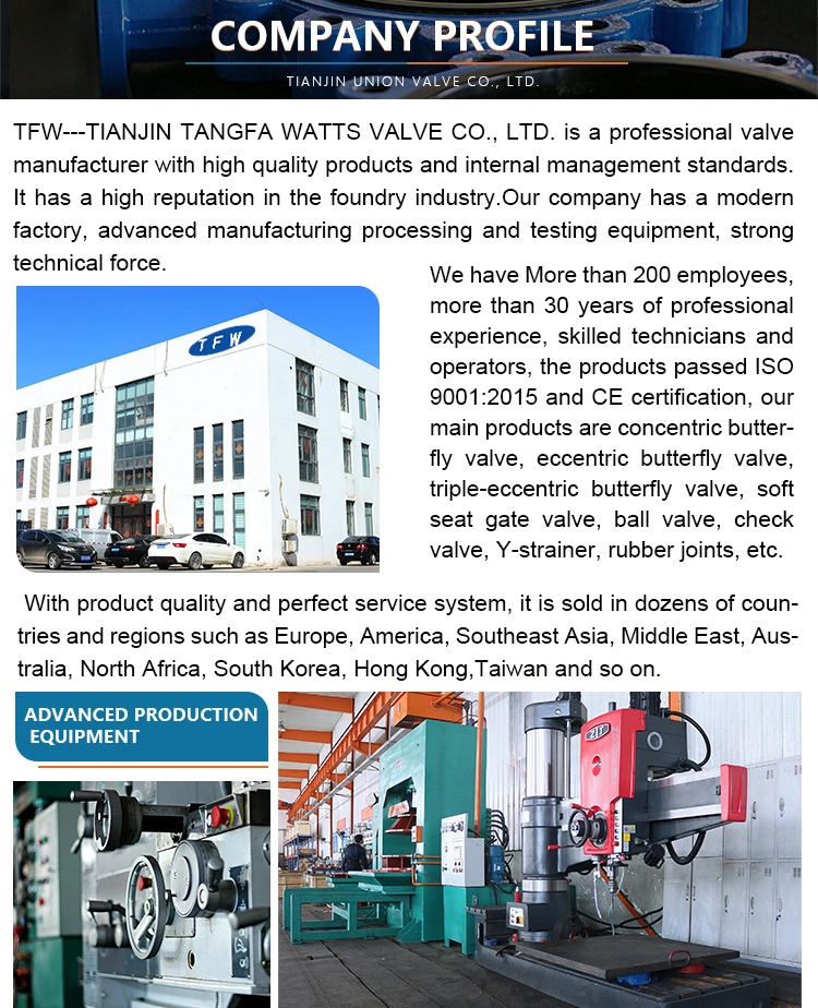 Ductile Iron Stainless Steel Concentric Wafer Butterfly Valve Resilient Seat Rubber Seat