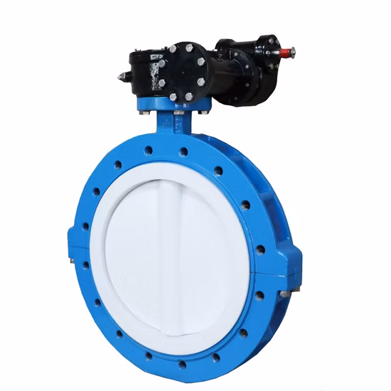 Двойной фланцевый клапан-бабочка с червячной передачей раздела U с резиновым седлом свободной гильзы